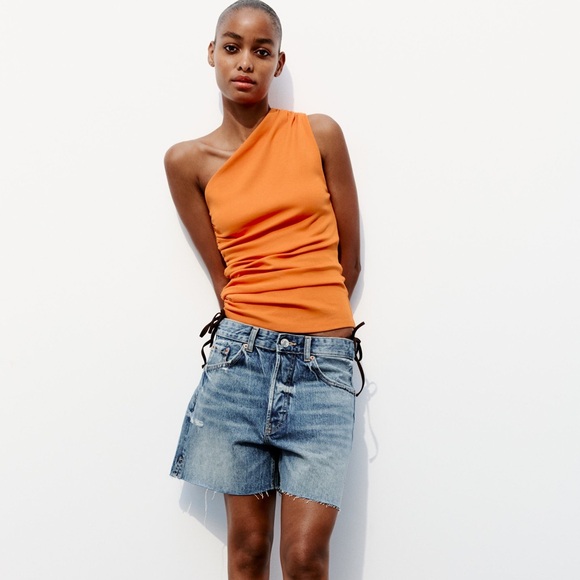 Zara ruched asymmetric top 4174/353/615 - Picture 4 of 11